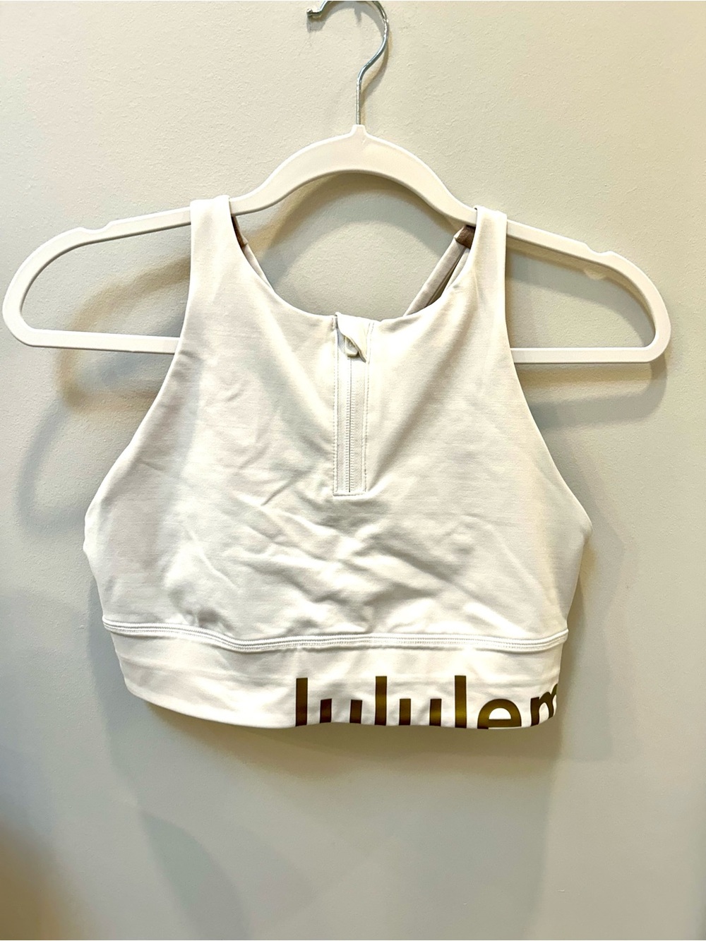 lululemon athletica special edition energy bra with gold logo size 10